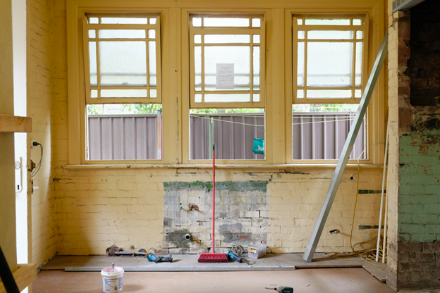 Picture of an inside of a house in need of repair