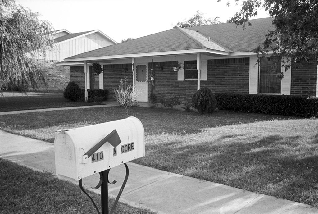 A Black and White picture of the house that was taken in 1980 at the time of the murder